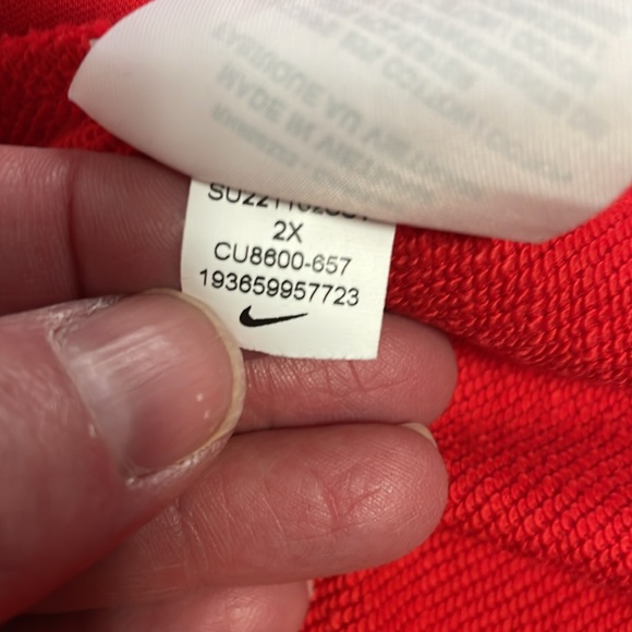 Nike Women's Sportswear Plus Size Club Fleece French Terry Shorts - Red NWOT - Picture 11 of 11